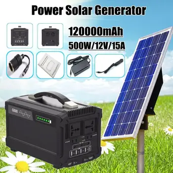 

110V/220V Portable 500W Solar Generator Power Station Emergency D/AC Inverter