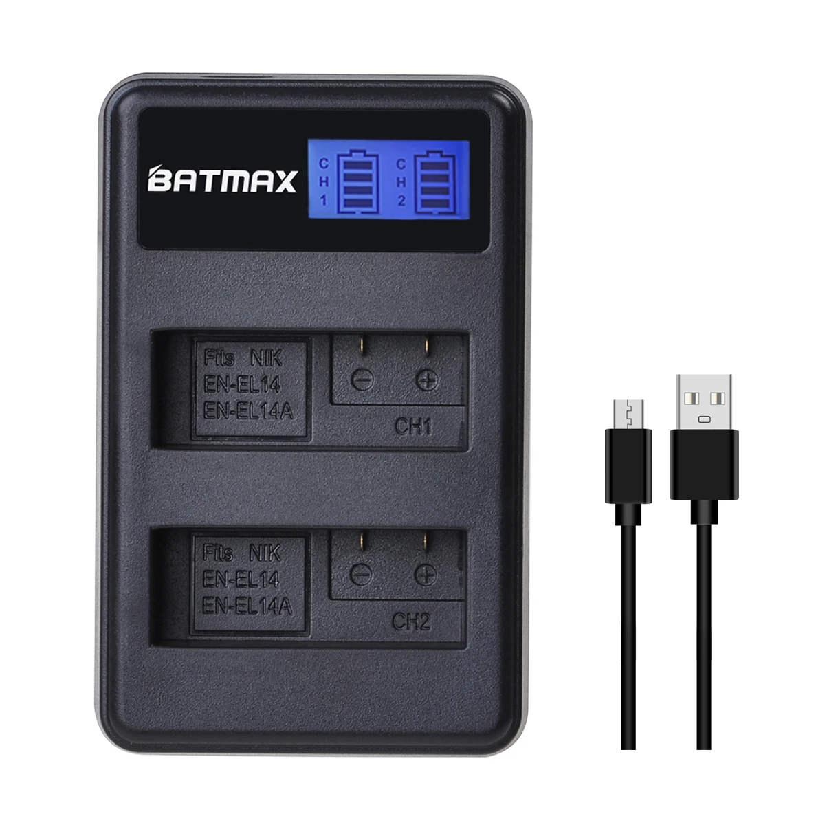 2X EN-EL14 EN-EL14a ENEL14 EN EL14 EL14a Battery + LCD USB Dual Charger for Nikon D3100 D3200 D3300 D5100 D5200 D5300 P7000 