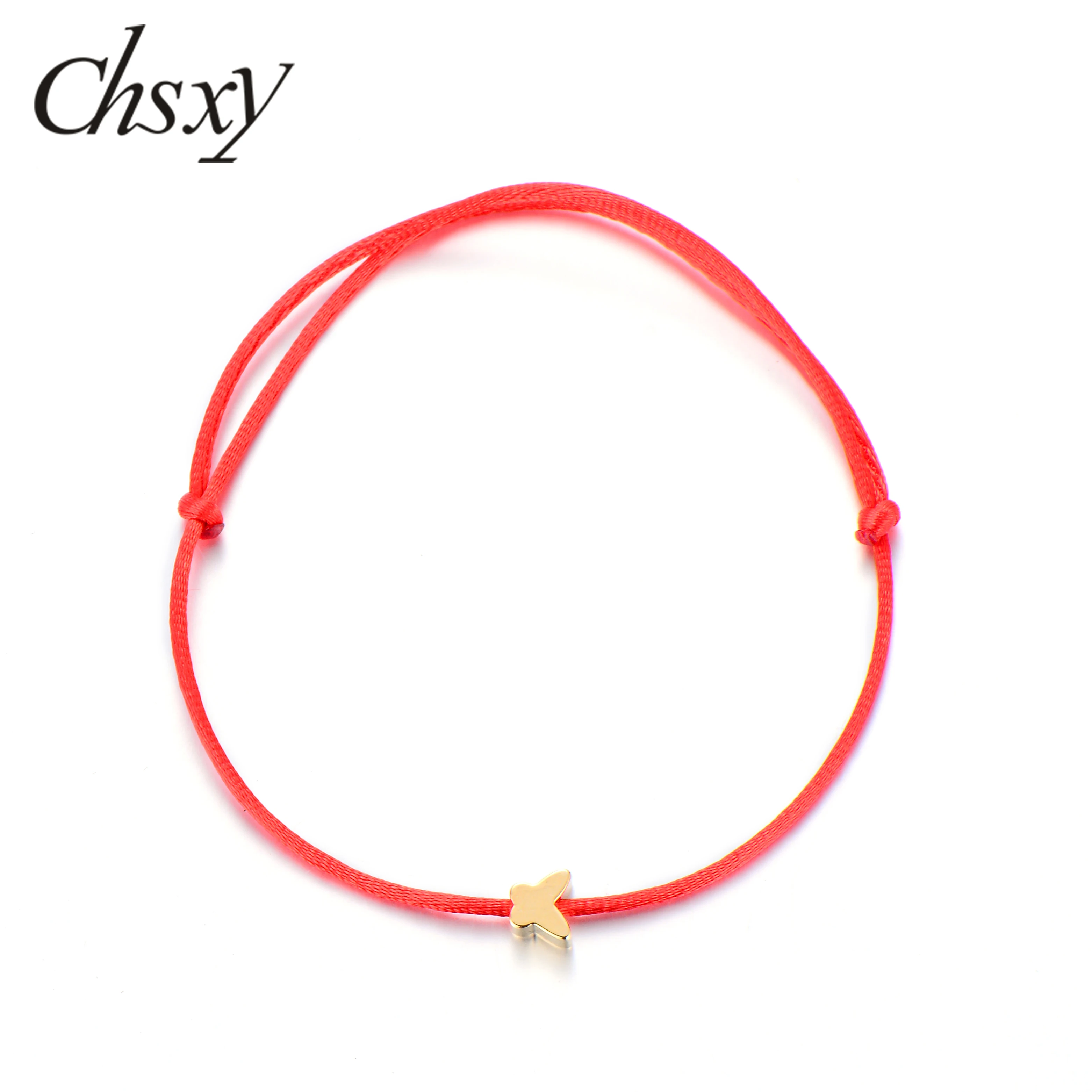 CHSXY Изысканный мини-браслет с бусинами-бабочками минималистичный Регулируемый