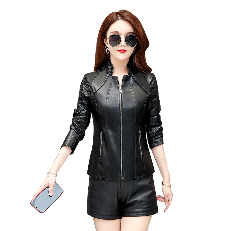 

Women's Leather Jacket PU Slim Female Autumn Punk Jackets Motorcycle Biker Coat Fashion Brand Clothing Streetwear Coats