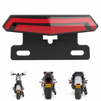 

General Motorcycle Scooter Light Tail Rear Brake Stop Waterproof Double Flash Warning Dynamic Turn Signal License Plate Light