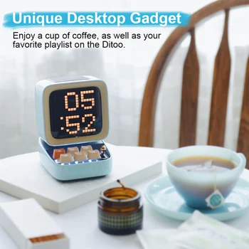 Divoom Ditoo Retro Pixel art Bluetooth Portable Speaker Alarm Clock DIY LED Screen By APP Electronic Gadget gift Home decoration 5