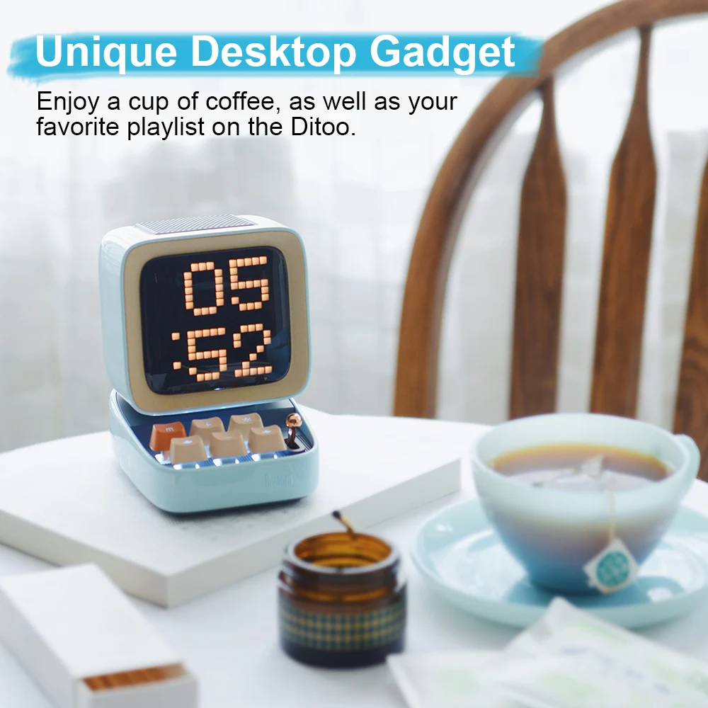 Divoom Ditoo Retro Pixel art Bluetooth Portable Speaker Alarm Clock DIY LED Display Board Christmas gift Home light decoration