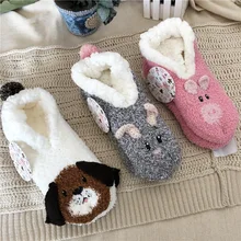 Женские хлопковые плюшевые Носки с рисунком собачки, поросенка, теплые, теплые, забавные, милые, милые, счастливые, толстые носки, уличная мода, повседневные, художественные, Skarpetki