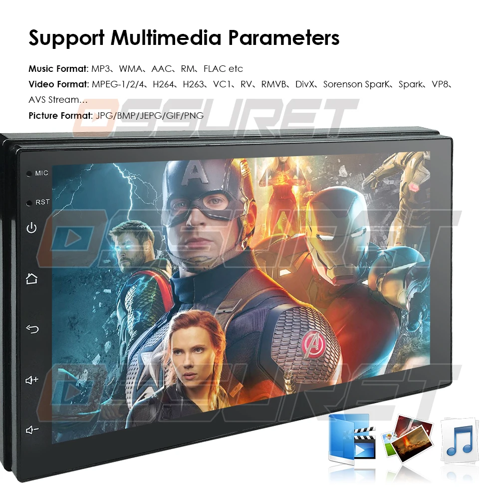 Sale 2 Din Touch screen 7" Car Multimedia Auto Universal radio Bluetooth GPS Navigation Stereo MP3 MP5 USB FM TPMS DVR OBD2 13