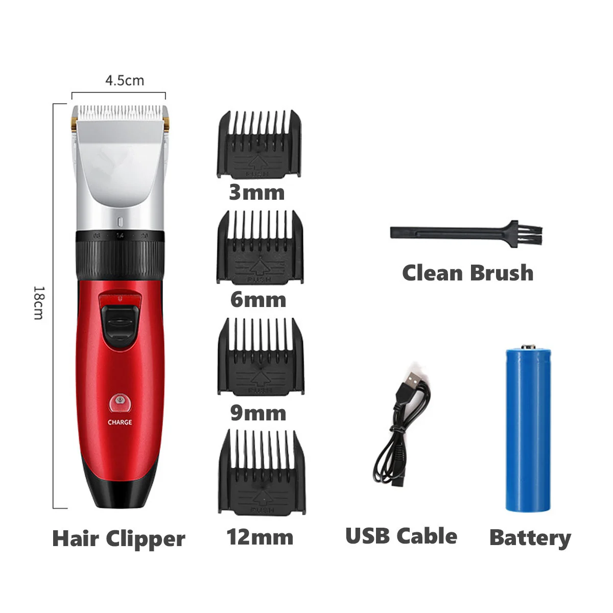 Водонепроницаемое электрическое лезвие машинки для стрижки волос Детские для маленьких мужчин Электробритва Триммер для стрижки волос стрижка с 4 расчески