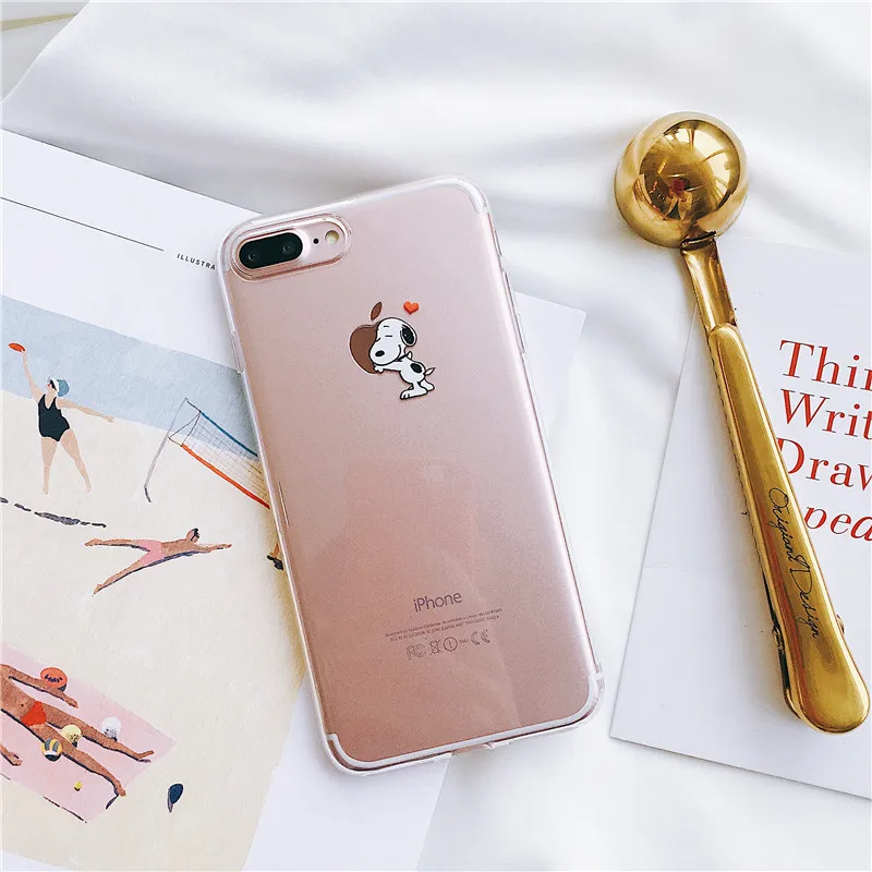 D Модный чехол для iPhone 6, 6s, 7, 8 Plus, X, XR, XS, MAX, 10, мягкий чехол для телефона, для iPhone 7, роскошный, мультяшный, прозрачный, ультра тонкий - Цвет: D