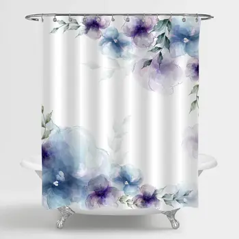 

Retro Spring Flower Washable Waterproof Durable Polyester Bathroom Shower Curtain Bag Shower Hook