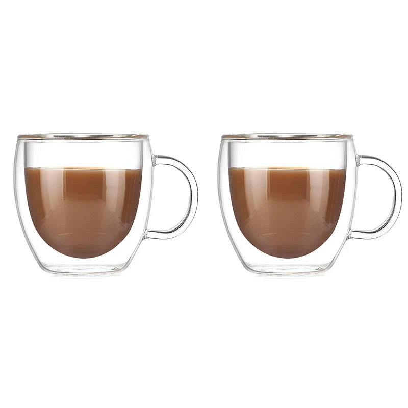 2 шт./лот двухслойная стеклянная кофейная чашка высококачественные кружки DDC