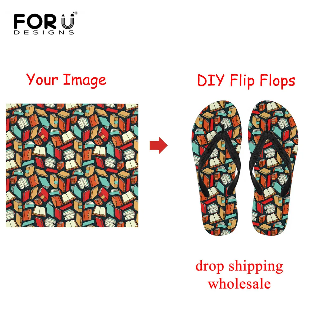 FORUDESIGNS/летние шлепанцы на плоской подошве с принтом Лабрадора цвет черный