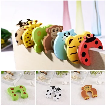 

2020 Cute Children Safety Cartoon Animal Baby Safety Door Stopper Clip Door Clamp Pinch Hand Security Stopper Security