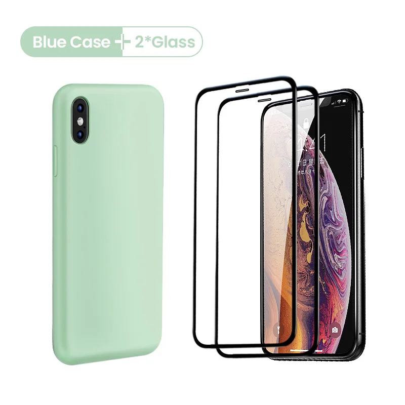 Ugreen чехол для iPhone X XS XR чехол Черный Синий Силиконовый красный для Apple 1:1 iPhone X XS чехол - Цвет: Blue- 2 Glasses