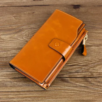 

New Women's Leather Wallet Long Women's Large Money Clip Men's Wallet