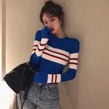 Autumn Winter Striped Sweater Women Knitted High Elastic Jumper Women Sweaters Pullovers Striped Female Ladies Tops Autumn Winter Striped Sweater Women Knitted High Elastic Jumper Women Sweaters Pullovers Striped Female Ladies Tops
