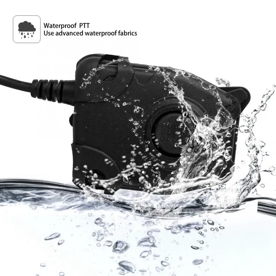 K Head Military Waterproof PTT Adapter Walkie Talkie Microphone Headset Headphone 2019
