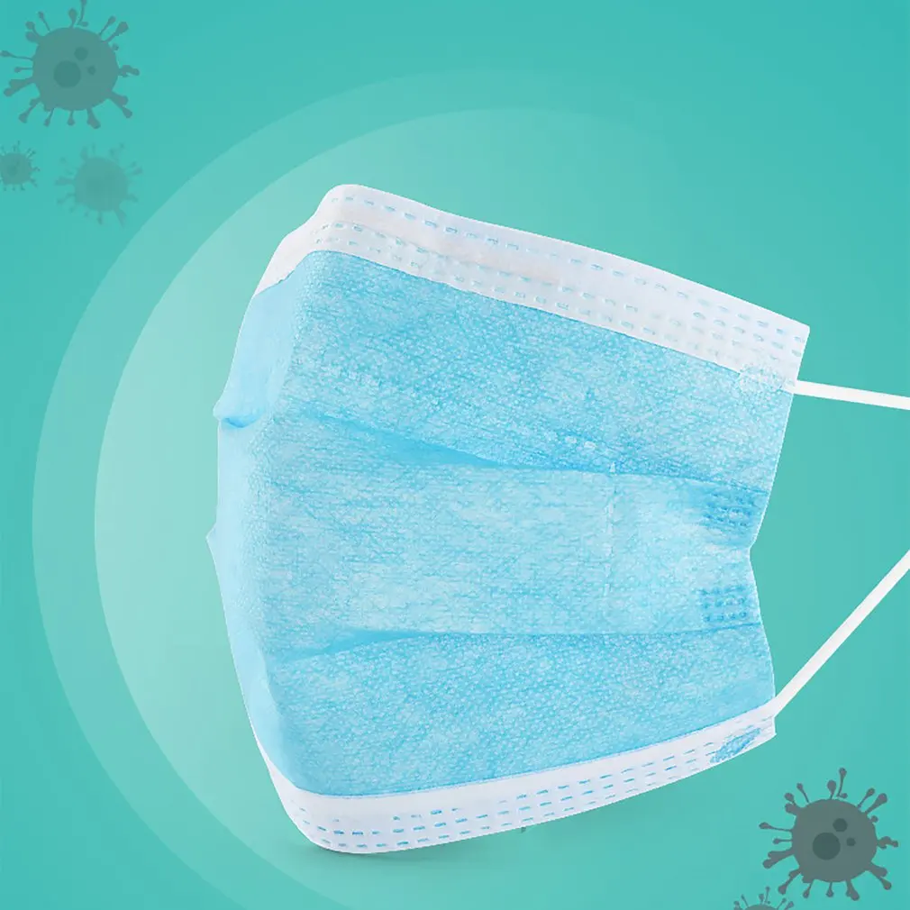 

50/70pcs Disposable Respirator 3-Layer Protective Dust Filter Mask Respirator Fresh High Efficiency Filtration 3D Fitting 1 Bag