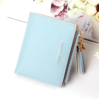 

PinShang Tassel Women Wallet Small Cute Wallet Women Short Leather Women Wallets Zipper Purses