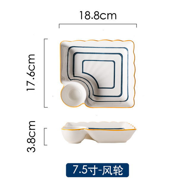 Inch Japanese Ceramic Sushi Restaurant Plates Tableware with Seasoning Dish Dumpling Dessert Dishes Dining Table Dinnerware