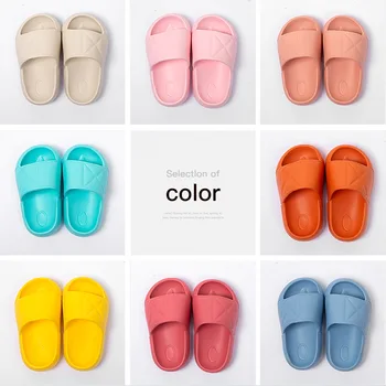 

ULKNN Kid's Slippers Girls Boys Summer Winter Solid Flip Flops Indoor Home Baby Shoes Bathroom Non-Slip Soft Eva