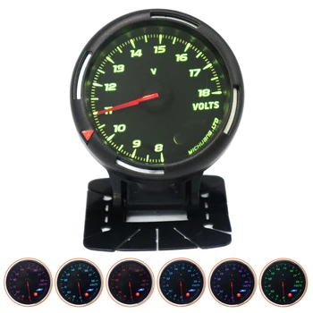 

60MM 12V 8-18V 64 Car Voltmeter Backlights LED Electrical Car Volt Voltage Gauge Meter with Bracket For Car Vehicle Auto