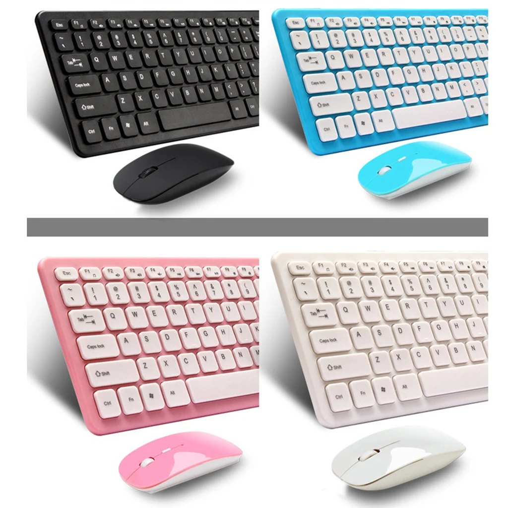 Portable Slim Ultra-Thin Business 2.4G Wireless Keyboard and Mouse Combo for Macbook Computer Laptop Desktop PC TV Office