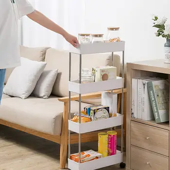 

Kitchen Storage Rack Cart Bathroom Shelves, Movable Toilet Storage Rack, Toilet, Toilet Supplies Storage shelf