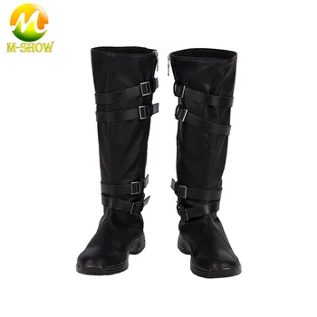 

Star Wars 9 The Rise of Skywalker Kylo Ren Cosplay Shoes Luxious Faux Leather Boots Black Boots for Adult Men Custom Made