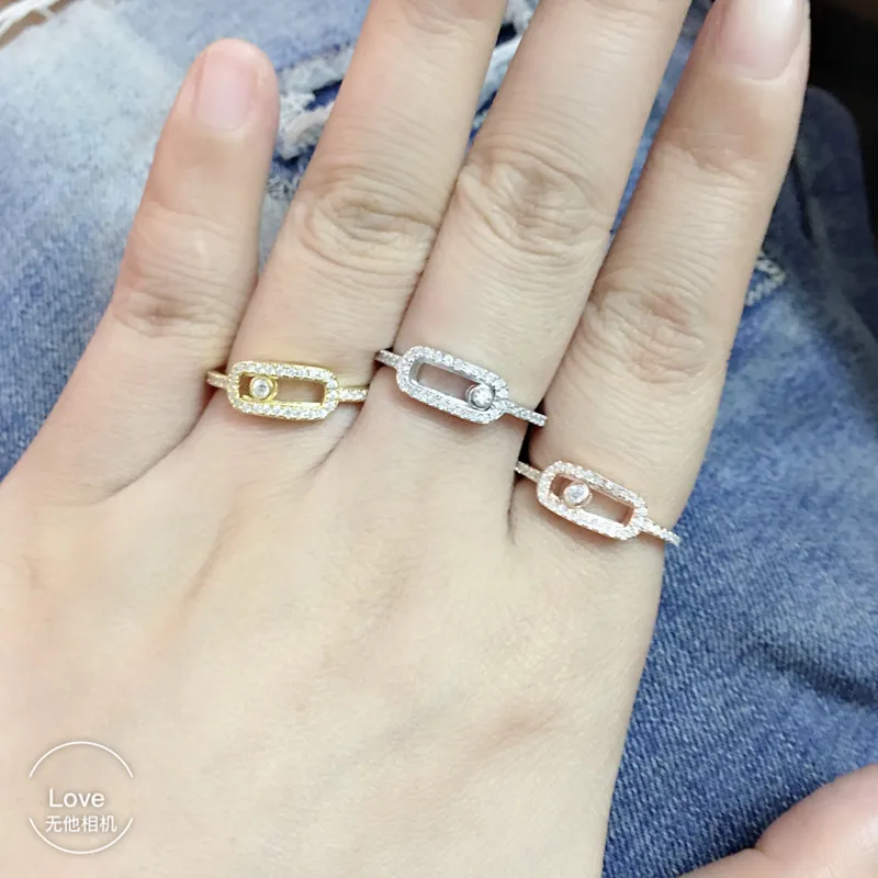 Женское Обручальное кольцо на палец с одним кристаллом может двигаться Любовное