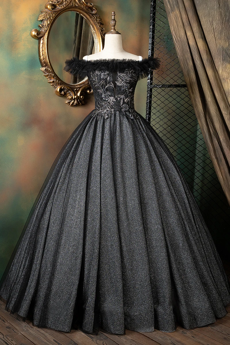 Abito Da Ballo Vintage Nero Slash Tutu Dark Queen Princess/Medievale Victoria Ball Stage Performance/Evento/Studio