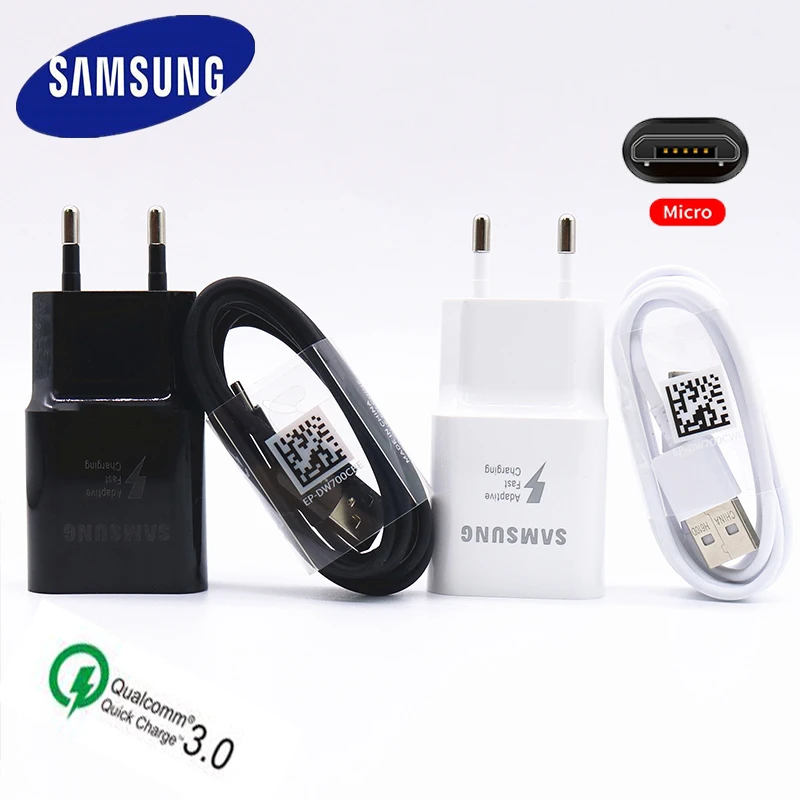 fast wireless charger Original Samsung Fast Charger 18W QC 3.0 Charge Adapter For Galaxy M21 A10 J3 J5 j7 A3 A5 A7 2016 Note 2 4 5 S4 S6 S7 EDGE Phone fast wireless charger Wireless Chargers