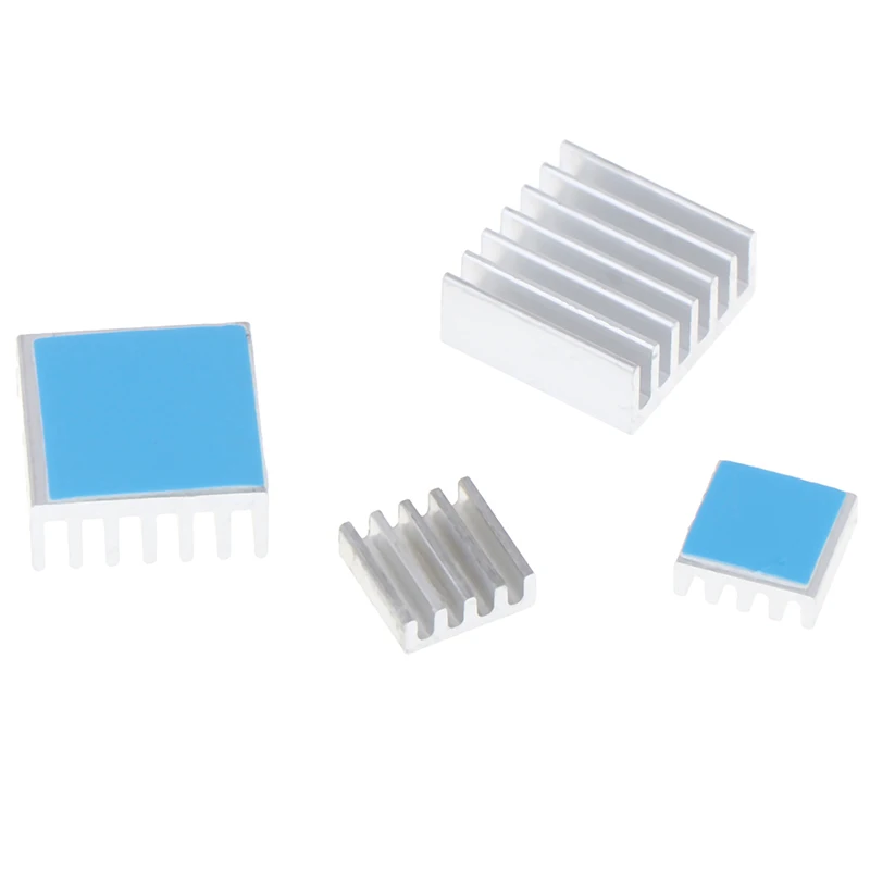 4pcs Adhesive Raspberry Pi 3 Heatsink Cooler Pure Aluminum Heat Sink Set Kit Radiator for Cooling 3