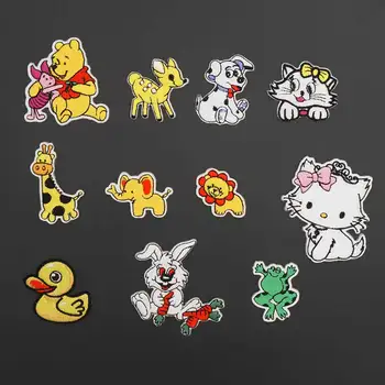 

Cartoon Animals Embroidery Clothes Patches for Cute Clothing Stickers self-adhesive Appliques Badges