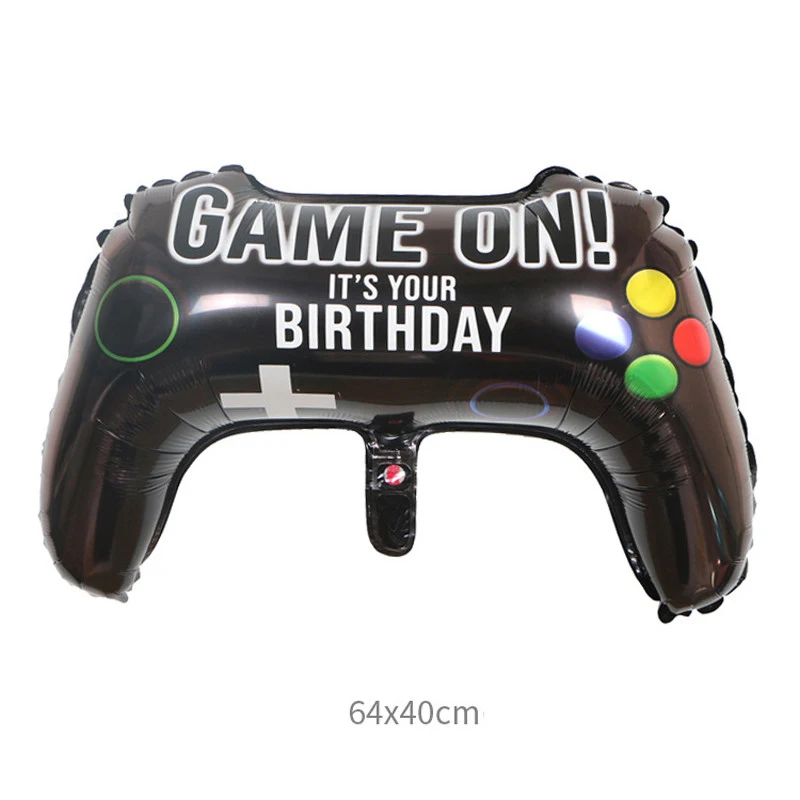 

NEW Big Black Gamepad Boy Inflate Toy GAME ON Foil Balloon Happy Birthday Decoration Game Match Props Gaming Tool Ball