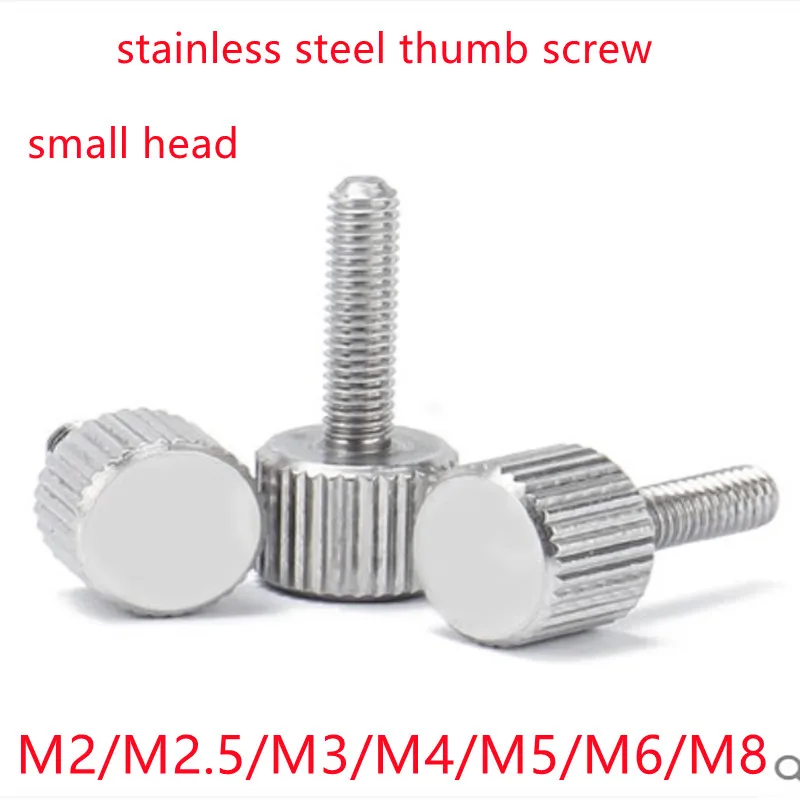 25pcs M2 M2.5 M3 M4 M5 M6 M8 304 Stainless Steel Thumb Screws Plain