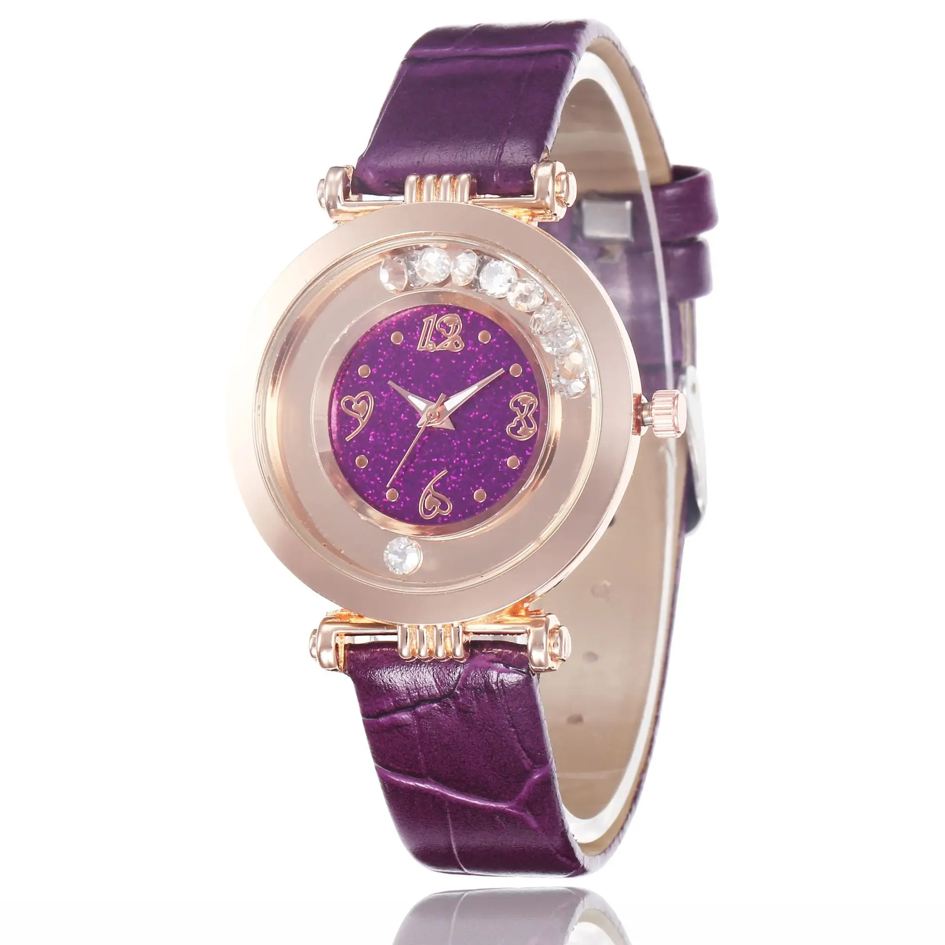 

Hot Sales Belt Watch Stars Fashion Shimmering Powder Quicksand Man-made Diamond Women's Quartz Watch