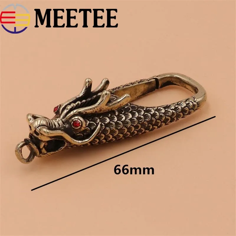 

1/2pcs 66mm Solid Brass KeyChain Hooks Wallet Chain Belt Key Ring Metal Buckle Bag Hanger Jeans Accessories DIY Leather Crafts