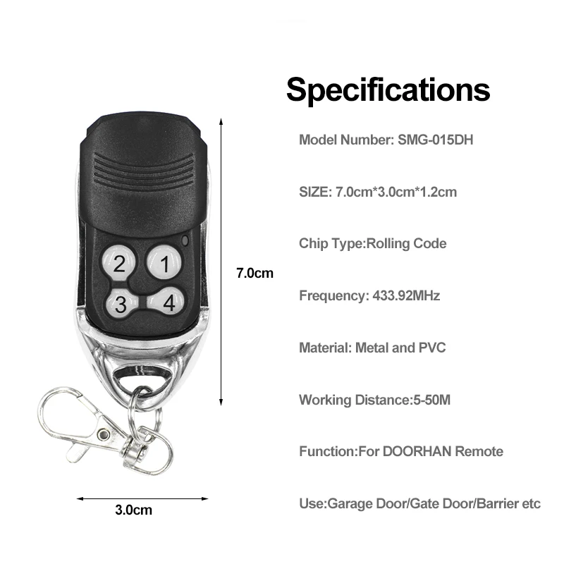 1 шт. scimagic Doorhan Transmitter4, Doorhan Transmitter2, Премиум RC черный совместимый пульт дистанционного управления 433,92 МГц прокатный код