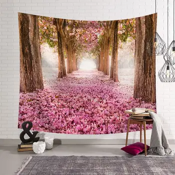 

Polyester Forest wall hippie tapestry Sleeping pad Camping Travelling Yoga Shawl Mat Blanket mandala Wall Hanging Tapestry