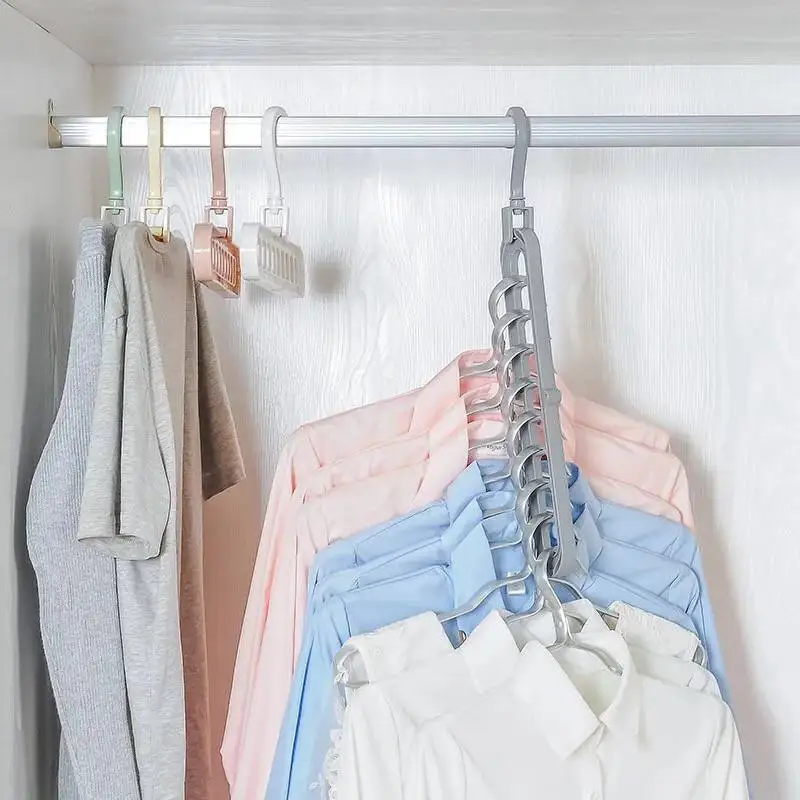 Multi-function Folding Clothes Hanger Dua Hanger Save Wardrobe Space Organizer 
