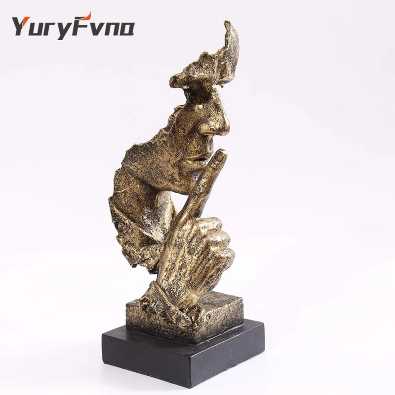 YuryFvna статуэтка ручной работы без разговоров Тихая статуя мужчины Смола абстрактная скульптура офис украшение дома подарок