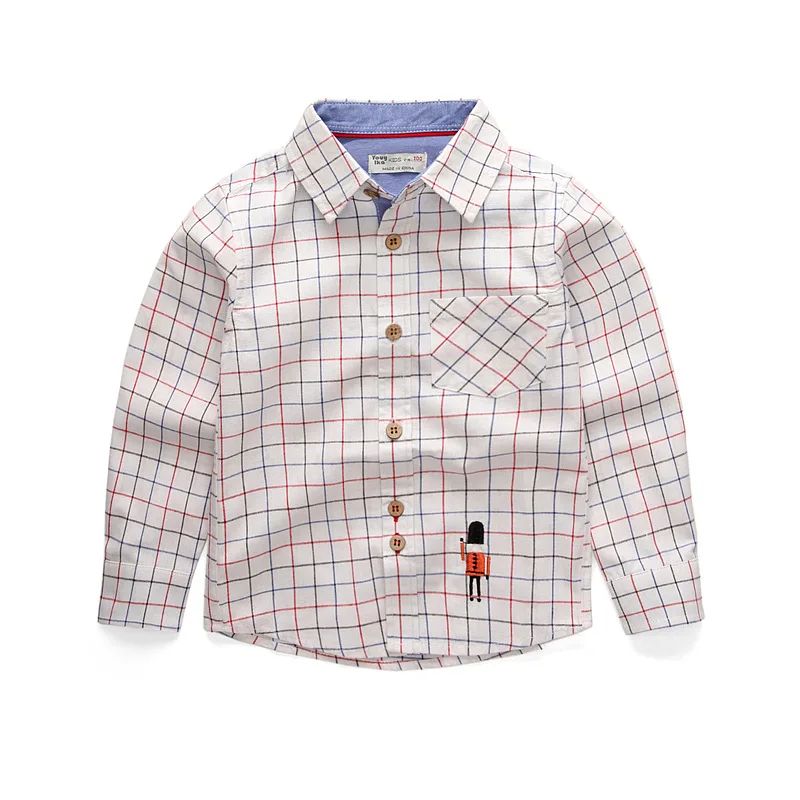 

CHILDREN'S Shirt Men And Women Children Long-sleeve Blouse Big Boy Children Korean-style Plaid Cotton Blouse Childrenswear