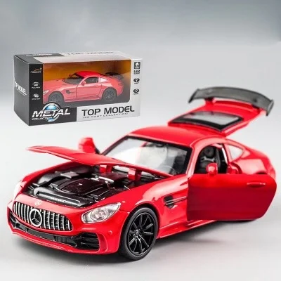 KIDAMI Camaro 1: 32 высокая имитация литья под давлением модель автомобиля Вытяните назад звуковой светильник коллекция для детских подарков машинки - Цвет: GT Red - with box