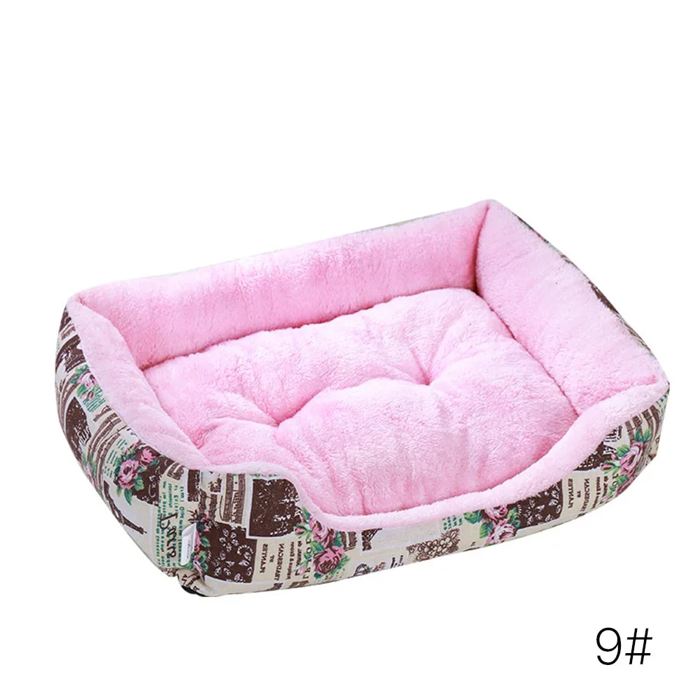 Small And Medium Dog Kennels Dog Beds For Medium Dogs Winter Warm Square Dog Mat Pet Dog Cat Puppy Cotton Nest - Цвет: F