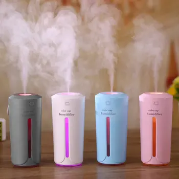 

New 230ML Mini Cup Shape Air Humidifier USB Charging Air Moistener Noiseless Colorful Night Light Mist Maker for Car Home Twist
