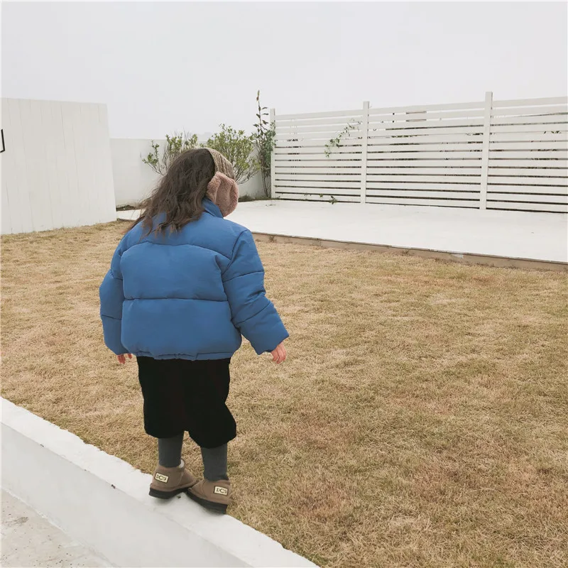 

2018 Winter New Style Childrenswear Girls Solid Color Thick down Coat Baby Hand Cotton of Cotton-padded Clothes