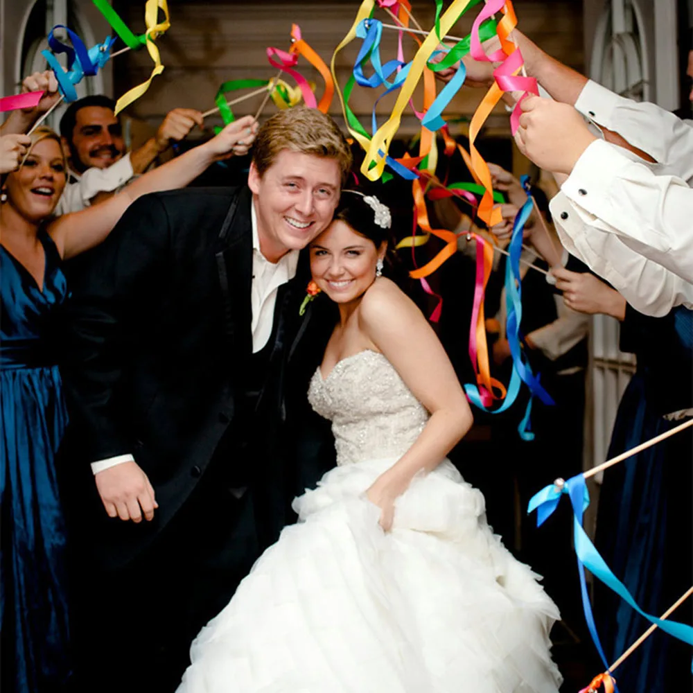 Colorful Stain Ribbon Wedding Stick for Party Decorations Party Decorations