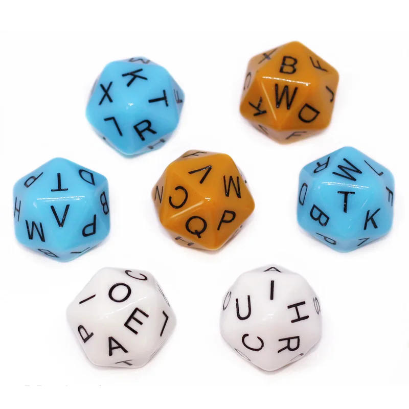 7 шт./компл. Dice красочные кости с буквами игра-головоломка отправить детей 20 кубика