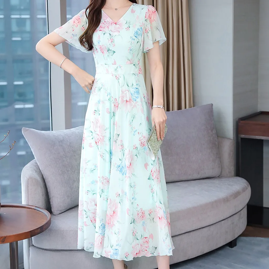 

dress women ropa mujer vestidos de verano dresses vestidos verano 2019 mujer robe femme plus size autumn Vintage Floral M-3XL Z4