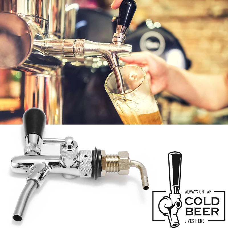 Homebrew нержавеющая сталь G5/8 разливный пивной кран Регулируемый Kegerator хвостовик с регулятором потока кран диспенсер барная посуда инструменты