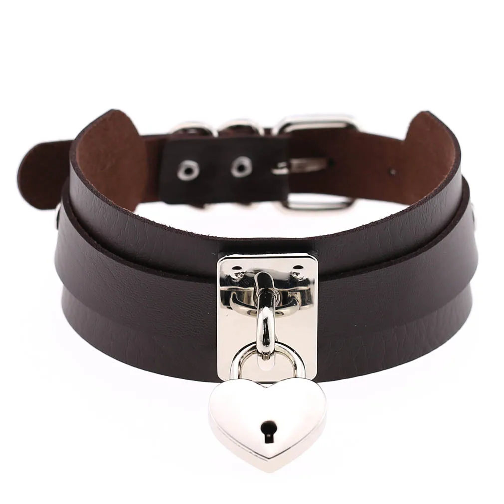 Collier Ras Du Cou Gothique En Cuir PU Avec Pentagramme Et Pic Clouté - Style Punk Rock Cuir Synthétique Pour Homme Et Femme